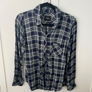 Rails Size Small Green/Blue Flannel